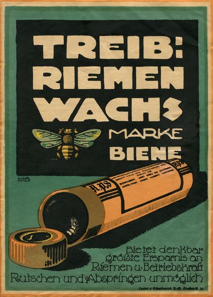 Kleines Plakat für "Treibriemenwachs Marke Biene"