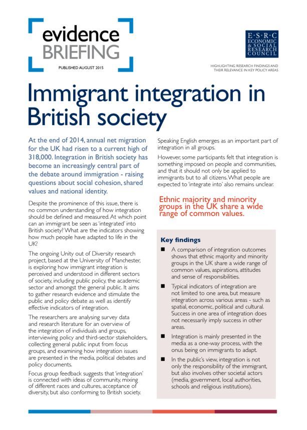 Immigrant Integration in British Society