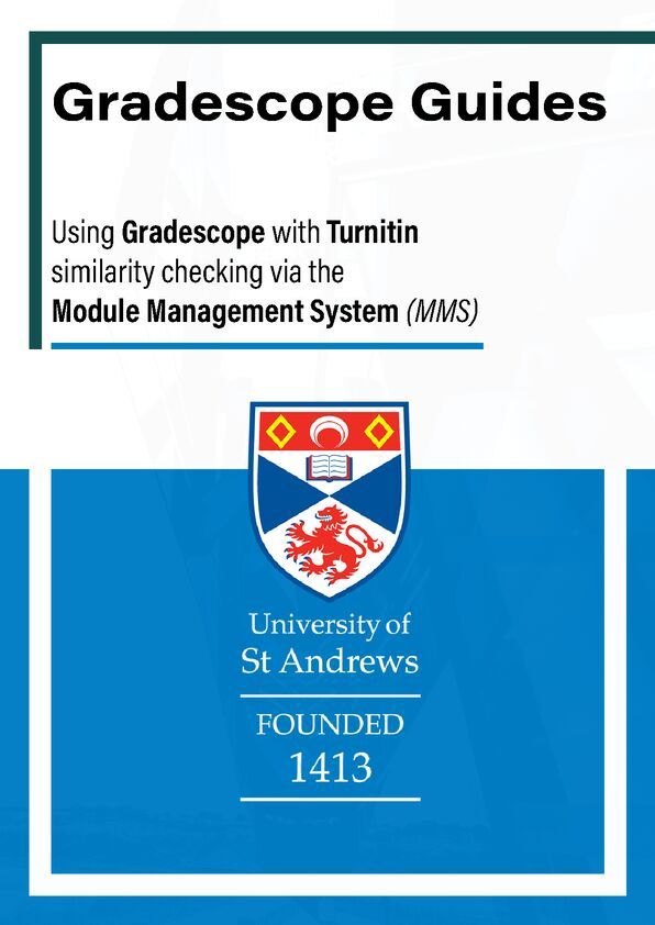 Gradescope Guides - MMS and Turnitin